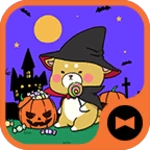 cute halloween shiba theme android application logo